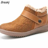 Shoe Woman Boot 2023 Winter Wedge-heeled Platform Ankle Boots Fashion Rivet Rhinoceros-velvet Thermal