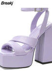 New Platform Woman Sandals Super High Heel 2023 Summer Crystal Fashion Sexy Woman Wedding Sandals Shoes Big Size