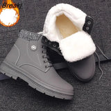 Boots Men Snow Boots Winter Warm Lace-up Men Shoes 2021 New Fashion Martine Boot Plush Winter Shoes Men's Tooling