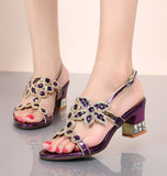 The Summer Of 2024, The New Water Drill Sandals And Slippers Are Fashionable For Women To Wear Middle Heels With Comfortable, Non-Skid And Thick