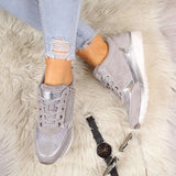 Breakj Women Casual Shoes 2023 New Fashion Wedge Flat Shoes Zipper Lace Up Comfortable Ladies Sneakers Female Vulcanized