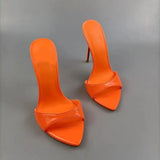 Horsehair Slippers Women Shoes Super-high Heel Stiletto Sandals Party Runway Pointed Peep Toe Women's Sandals Big Size