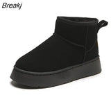 Heels Women Botas 2023 Winter Platform Short Plush Warm Snow Chelsea Boots Fashion Ankle Suede Pumps Casual