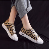 Women Classic European Stylish Leopard Spring Lace Up Shoes Lady Casual Comfort Summer Office Party Shoes Sapatos Femininas
