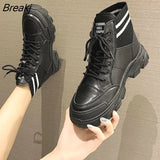 Bottom Chunky Sneakers New Warm Plush Winter Boots for Women Shoes Woman Lace Up Zipper Autumn Fur Ankle