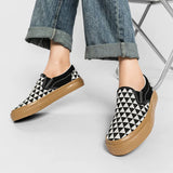 Chessboard Canvas Shoes for Women Casual Sneakers Ladies Walking Shoes Slip on Loafers Sport Shoes Baskets Femme