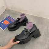 shoes platform High Heels Shoes Women Pumps Patent Leather Platform Shoes Woman Round Toe Mary Jane Shoes chunky