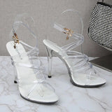 Women 2023 New Sexy Model Show Shoes 11CM Color Cross Vamp High Heels Gladiator Party Club Customized Stripper