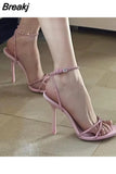 Summer New Sandals Women's Rhinestone Cutout Elegant Ladies Open Toe High Heels Women's Party Dress Summer
