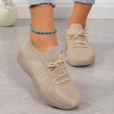 Women's Knitted Breathable Sneakers Lightweight Non Slip Sports Tennis Shoes for Women 2023 Autumn Casual Flats Zapatillas