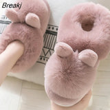 Slippers Women Cute Winter Warm Slipper Couple Indoor Home Plush Shoes Ladies Comfort Soft Shoes Women Rabbit