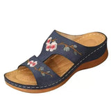 Women Wedge Sandals Premium Orthopedic Open Toe Slipper Vintage Anti-slip Leather Casual Female Platform