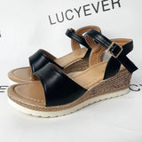 Ankle Buckle Wedges Sandals for Women Summer 2023 Patchwork Platform Sandles Woman Thick Sole Gladiator Sandalias
