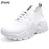 New Plus Size Sneakers for Women Shoes Fashion Lace Up Platform Wedge Mesh Casual Breathable Sport Tennis Running