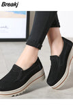 Women Flats Shoes Platform Sneakers Slip On Flats Leather Suede Ladies Loafers Moccasins Casual Shoes Women