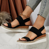 Women's wedge heeled fashion sandals, summer fish mouth loose set foot platform