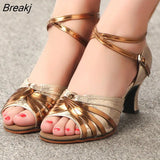 Sandals Tango Ballroom Latin Dance Shoes Woman High Heels for Wedding Shoes Gold Silver Shoes Women Spring Luxury