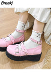 High Heels Lolita Thick Sole Mary Jane Shoes Star Buckle Strap Mary Jane Ladies Designer Girls Rivets Casual Shoes