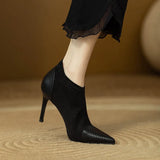 Autumn Thin Heel Short Boots for Women Sexy Stiletto Heel Pointed Toe Female Ankle Boots 2024 Fashion Slip-On Socks