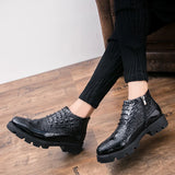 Classic Men Boots lace up High Quality Leather Men Dress Shoes fashion Outdoor Autumn Man Moccasins Men Ankle