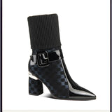 High Heels Ankle Chelsea Boots Women Sexy Pointed Toe Shoes Winter 2024 New Designer Party Chunky Zip Botas Pumps