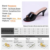 Summer New High Heels Size 43 Stiletto Mid-heel Slippers ladies Summer Fashion low-heel Sandals Peep Toe Sexy Women