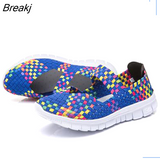 Size Women Flat Shoes 2023 Fashion Elastic Band Weave Shoes Women Comfort Flat Shoes Women Casual Loafers Zapatos De