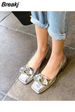 for Women 2023 with Medium Heels Ladies Summer Footwear Square Toe Yellow Discount Spring A Y2k Fashion Chic Point