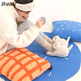 Warm Grey White Cat Slippers Cute Girl Plush Kids Furry Anime Character Winter Warm Non-slip Home Slippers Women's