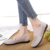 shoes women 2023 new summer breathable flat bottom hollow white soft-soled sandals shoes for