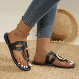 Breakj Summer New Large Size Women's Shoe Cover Metal Buckle Roman Fashion Cool Slippers Women