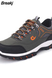 Men Shoes Summer Breathable Hiking Walking Sneakers Outdoor Ultralight Leather Slip-on Climbing Trekking