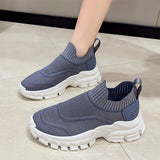 Women's Mesh Breathable Weaven Sneakers Women Light Sneakers Platform Slip on Shoes Female Casual Running Shoes Females