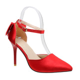 Breakj New Summer Buckle With Bow High Heels Fine Heel Head Of Women's Shoes