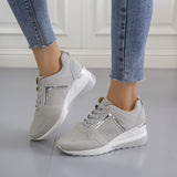 Woman 2024 Trend Summer Wedge Platform Casual Shoes Women Lace Up Sports Shoes Woman Non Slip Breathable