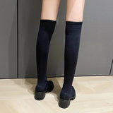 Sexy Slim Over The Knee Stretch Socks Boots Women 2023 Autumn Thick High Heels Long Boots Woman Anti-slip Platform