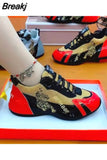 White Shoes Sports Shoes Women's Auspicious Tiger Embroidery Breathable Women's Shoes Low-top Color Matching