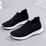 Women's Casual Vulcanized Shoes Fashion Mesh Elastic Knitted Sneakers Women Flat Ladies Slip on Female Footwear Feminino