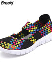 for Women Summer Weave Breathable handmade Shoes Light Flats Nursing Shoes Woman Sandals Handmade Woven Casual Mother