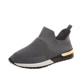 Net Sports Shoes, Girls, Elastic Cloth, Socks, Large-Size Breathable Sports Shoes, Single