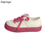 Brand Casual Spring Autumn Sneakers Women Vulcanized Shoes Chunky Lace Up Flats Shoes Sports Platform Sneakers Tennis