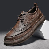 Men Brogue dress Shoes outdoor British Style Lace Up Leather Shoes Fashion Casual Business Man shoes Footwear Chaussure