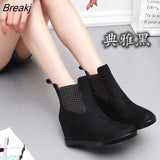 Women Rain Boots Waterproof Female Wedge Boots Non-slip Water Shoes for Women PVC Ladies