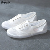 New Summer New Lace Breathable Sneakers Women Shoes Comfortable Casual Flat bottomsmall white shoes
