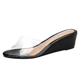 SummerTransparent Slippers Women Fashion Comfortable Wedges Sandals Women Low-heeled 4.5CM Shallow Women Slides Beach
