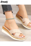 Women Summer Slippers Casual Ladies Sandals Platform Non-slip Female Shoes Soft Wedge Outdoor Women Slippers Dropshipping