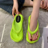 Platform Hot Pink Flip Flops Women Summer 2023 Beach Fashion Thick Sole Slippers Shoes Woman Clip Toe Wedges Sandals