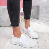 Women 2023Summer Fly Weave Rhinestone Flats Shoes Women Fashion Plus Size Sneakers Women Platform Casual Sport