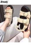 Womens Shoes 2023 Flat Sandals Summer Heels Large Size Suit Female Beige Luxury Without Gladiator Girls Comfort Clogs
