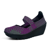 New Wedge Platform Weave Sandals Fashion Peep Toe Comforty Breathable Mom Shoes Female Casual Thick Bottom Sandalias